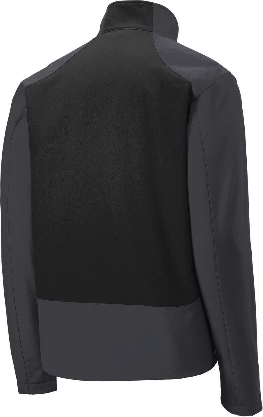 Front View of Bat Grey/Black Port Authority Back-Block Soft Shell Jacket. J336