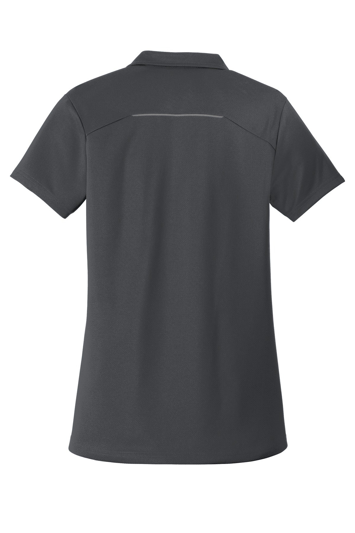 Front View of Battleship Gry Port Authority Women's Pinpoint Mesh Zip Polo. L580