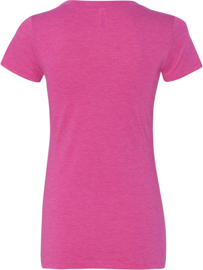 Rear View of Berry Triblend Women&#39;s Triblend Tee - 8413