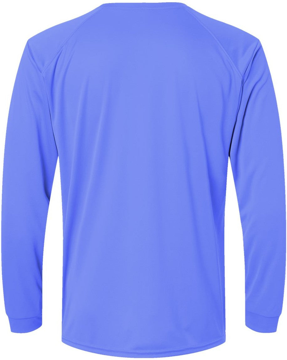 Front View of Bimini Blue Long Islander Performance Long Sleeve T-Shirt - 210