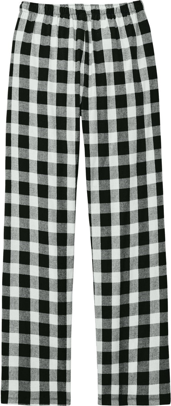 Front View of Bk/WBfflCk District Women's Flannel Plaid Pant. DT2800