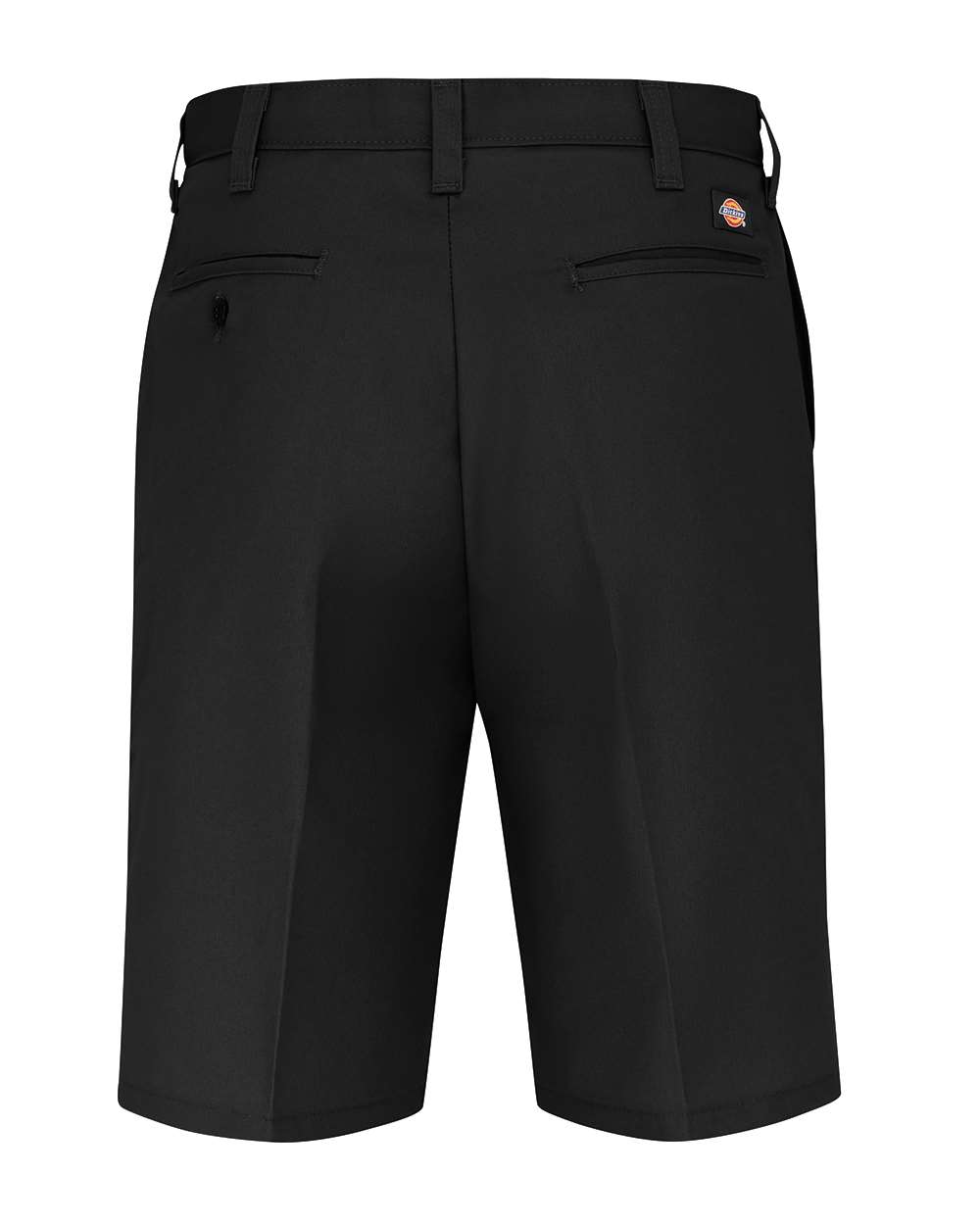 Front View of Black 11" Industrial Flat Front Shorts - LR30