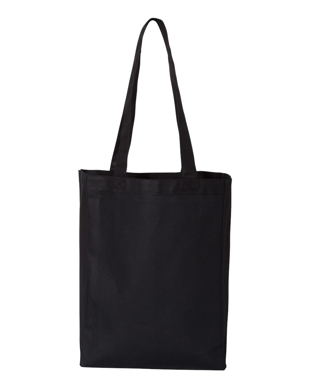 Front View of Black 12L Gussetted Shopping Bag - Q1000