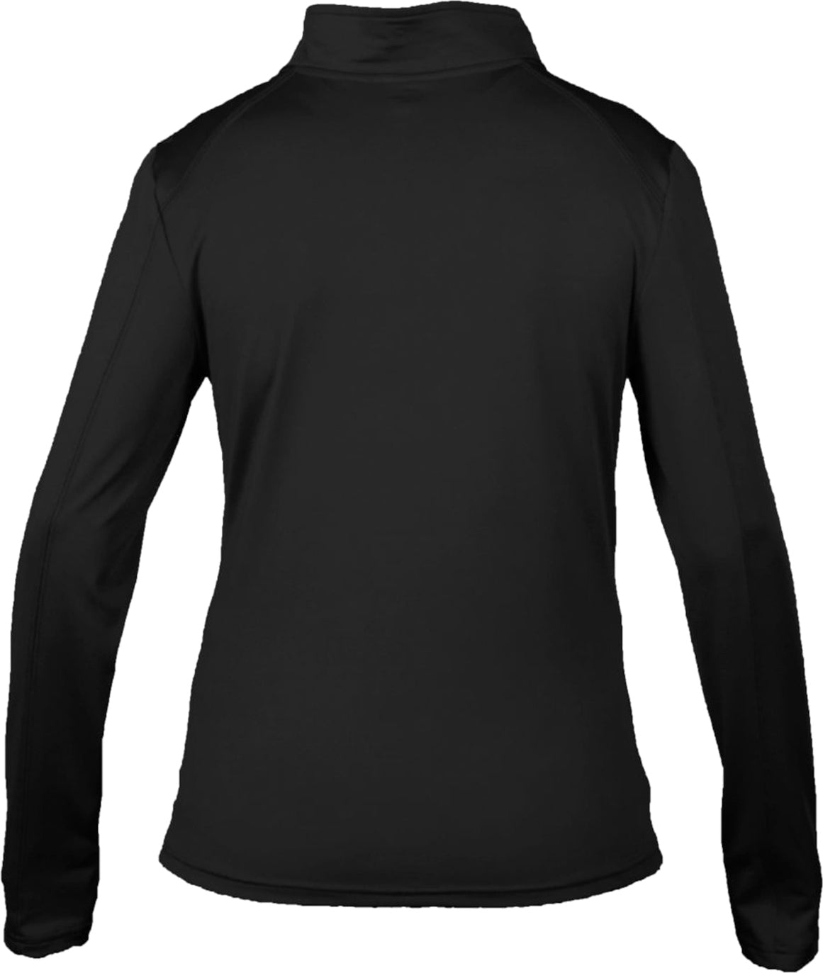 Rear View of BLACK 1/4 ZIP LADIES' LIGHTWEIGHT PU