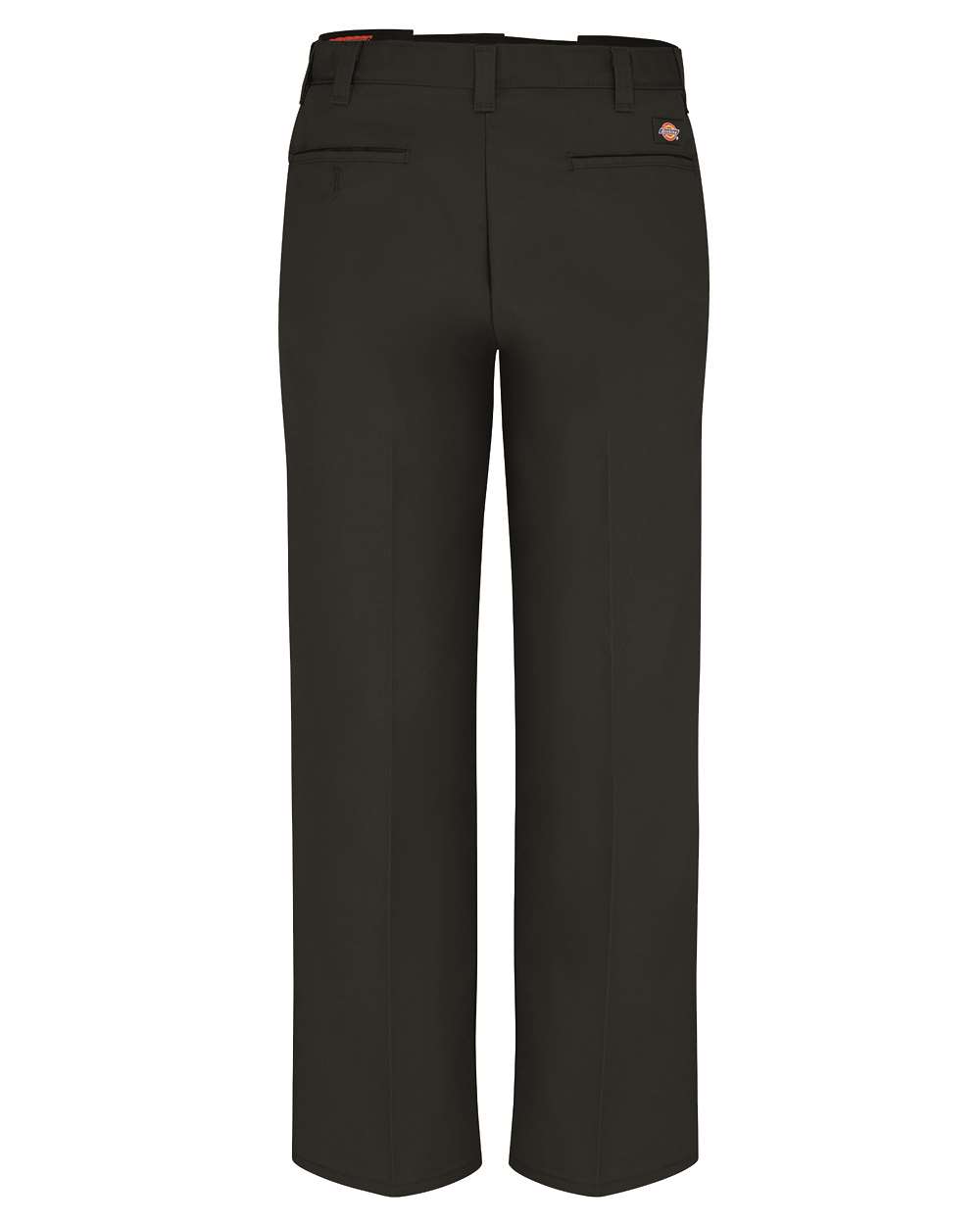 Front View of Black - 37 Unhemmed Industrial Flat Front Comfort Waist Pants - Extended Sizes - LP17EXT