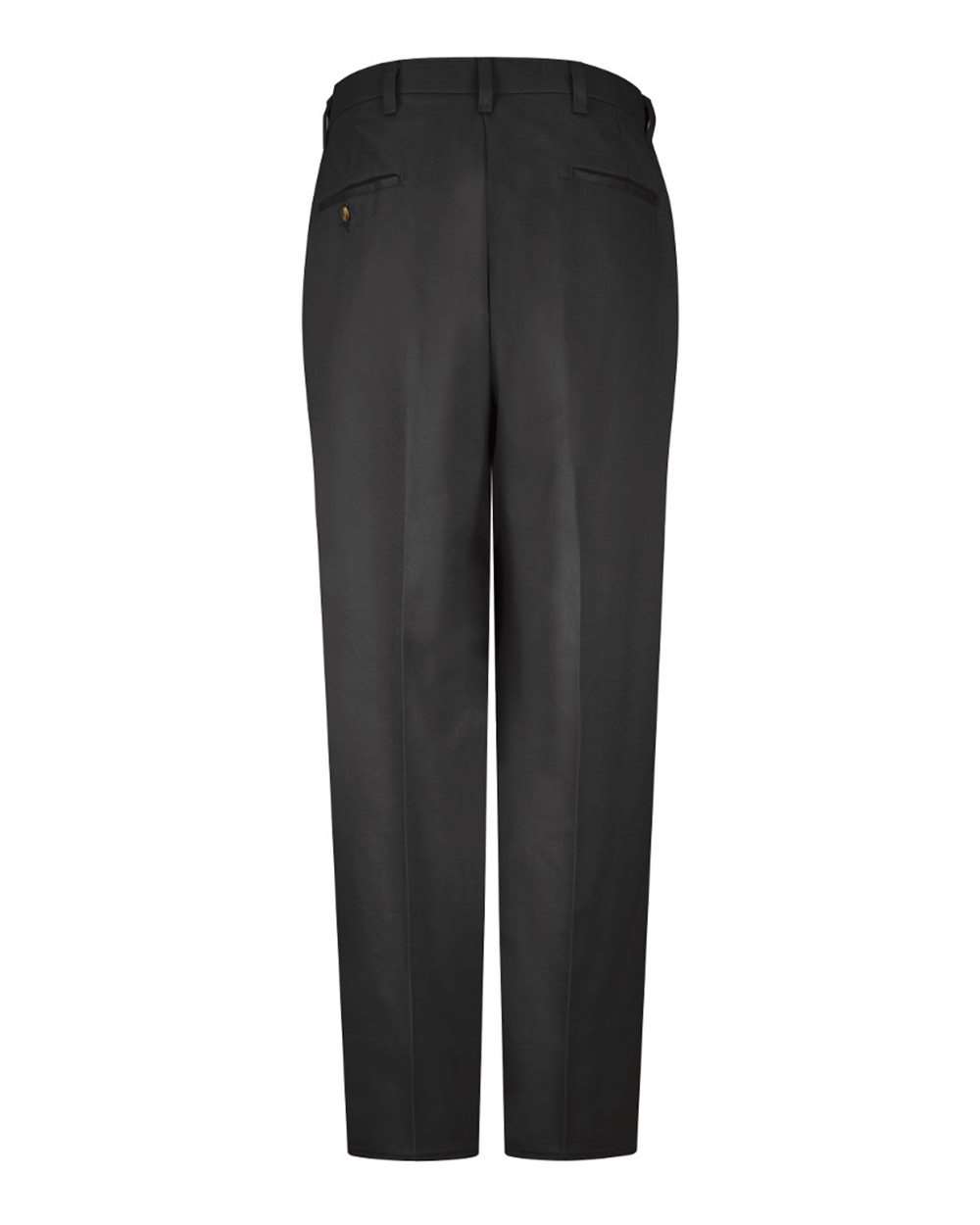 Black - 37 Unhemmed Plain Front Casual Cotton Pants - PC44