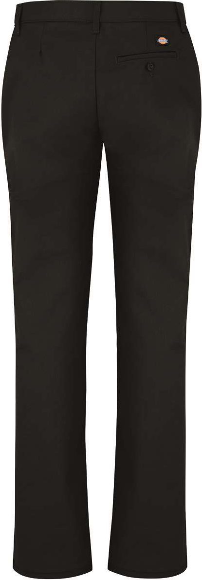 Rear View of Black - 37 Unhemmed Women&#39;s Industrial Flat Front Pants - Extended Sizes - FP92EXT
