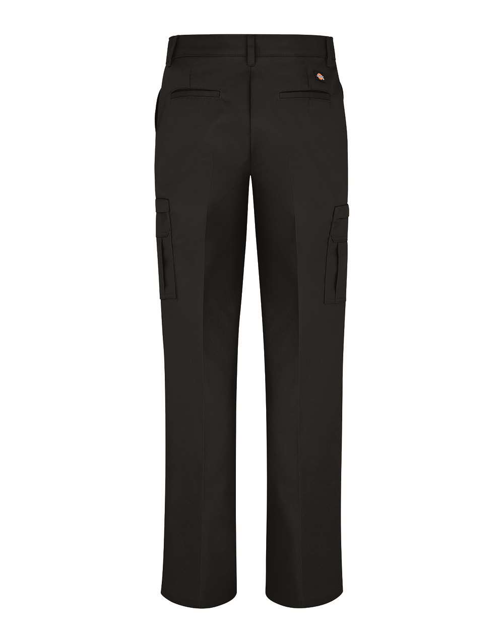 Rear View of Black - 37 Unhemmed Women&#39;s Premium Cargo Pants - FP72