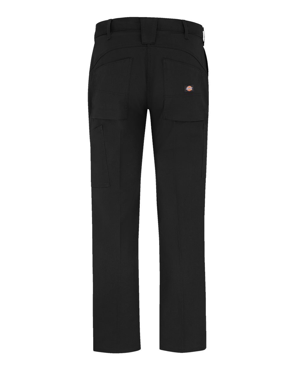 Rear View of Black - 39 Unhemmed Multi-Pocket Performance Shop Pants - LP65