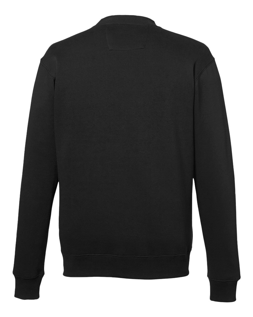 Front View of Black Anchor Fleece Crewneck Sweatshirt - N17175