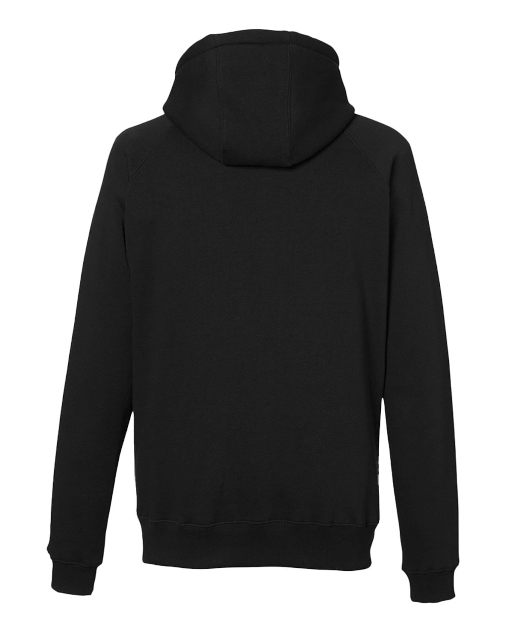 Rear View of Black Anchor Fleece Hooded Sweatshirt - N17199