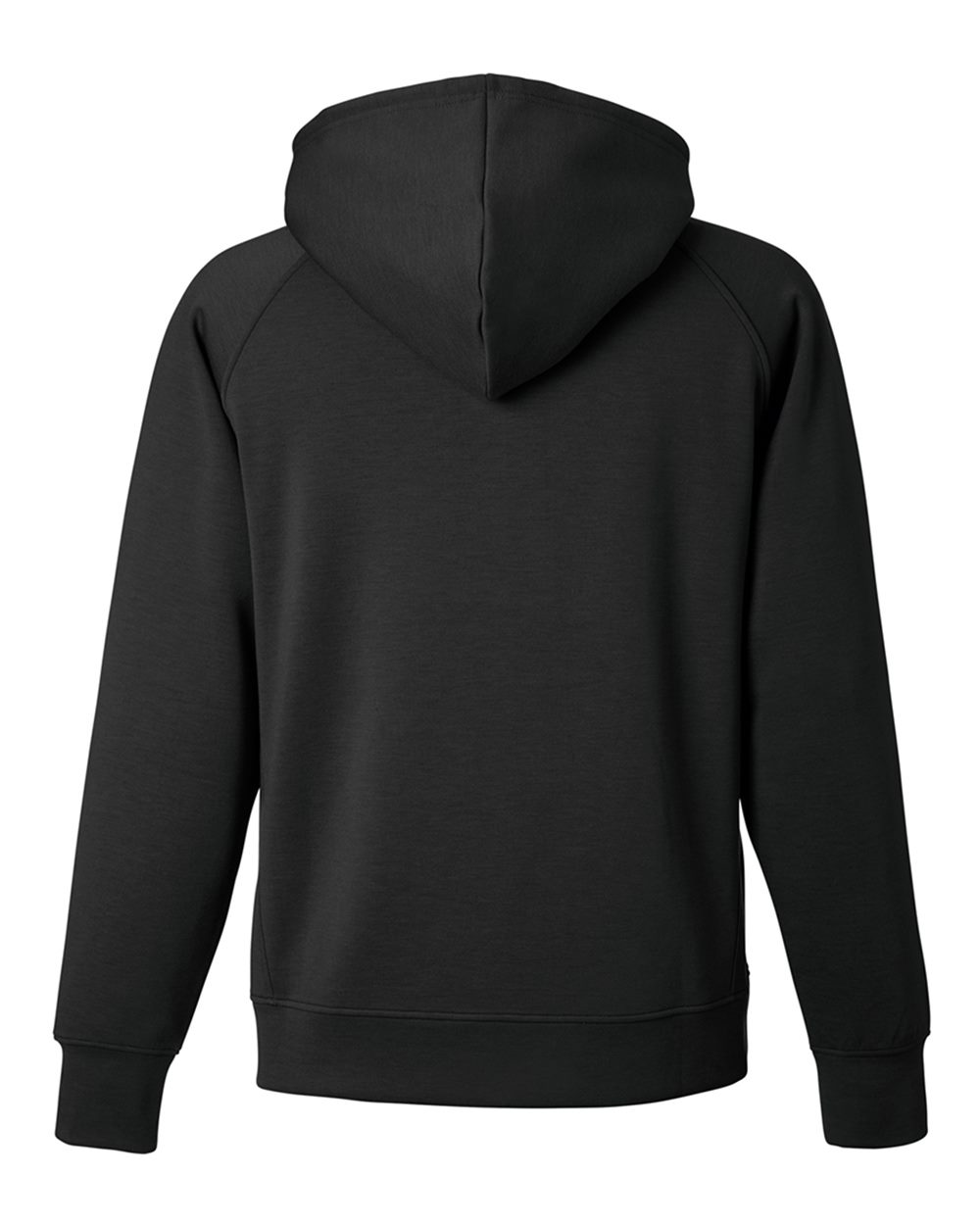 Front View of Black Apex Fleece Hooded Sweatshirt - 8750