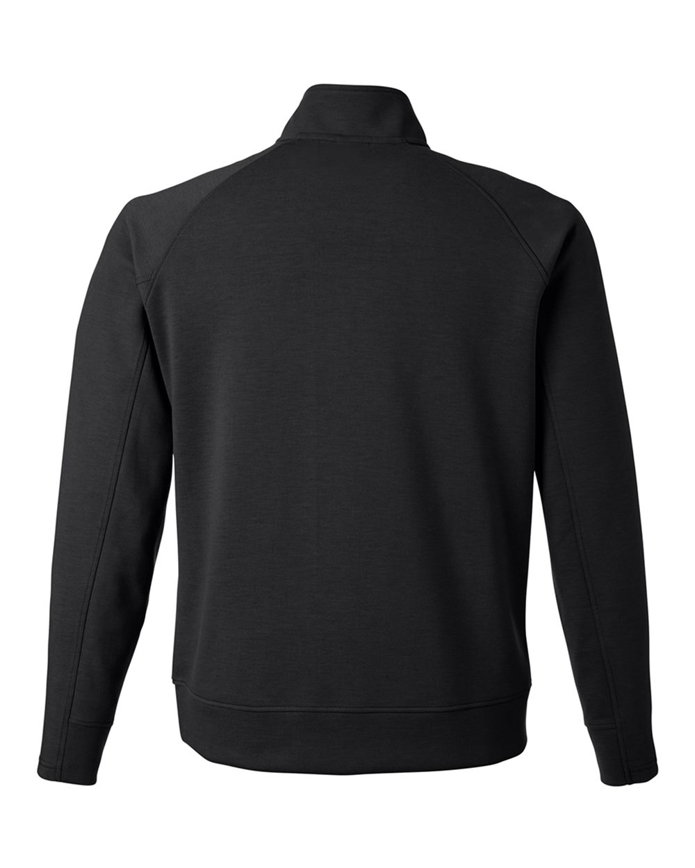 Rear View of Black Apex Fleece Quarter-Zip Sweatshirt - 8751
