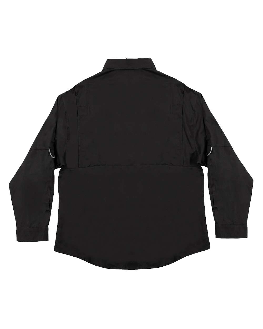 Front View of Black Baja Long Sleeve Fishing Shirt - 2299