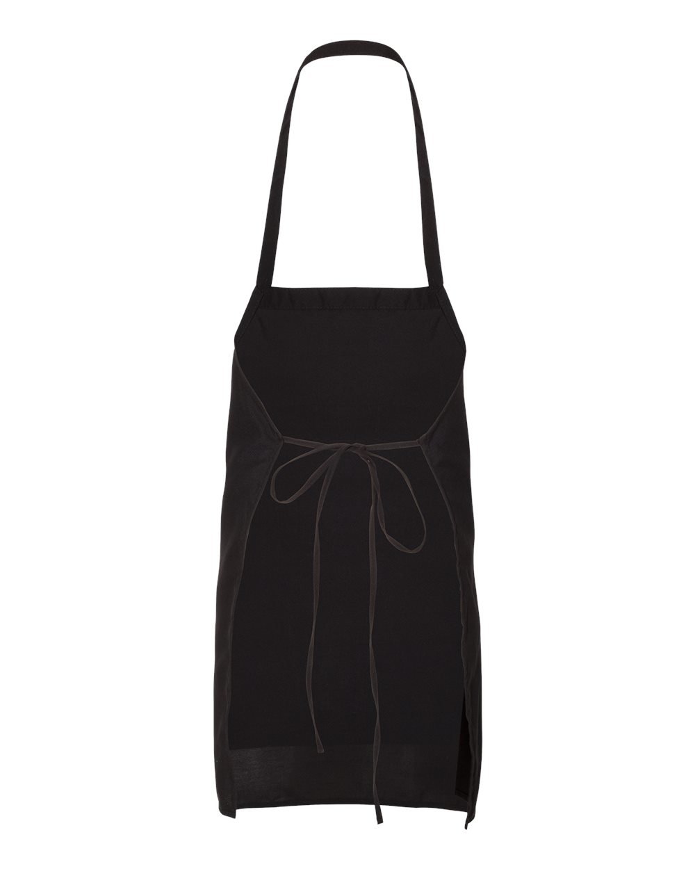 Front View of Black Bib Apron - Q4010