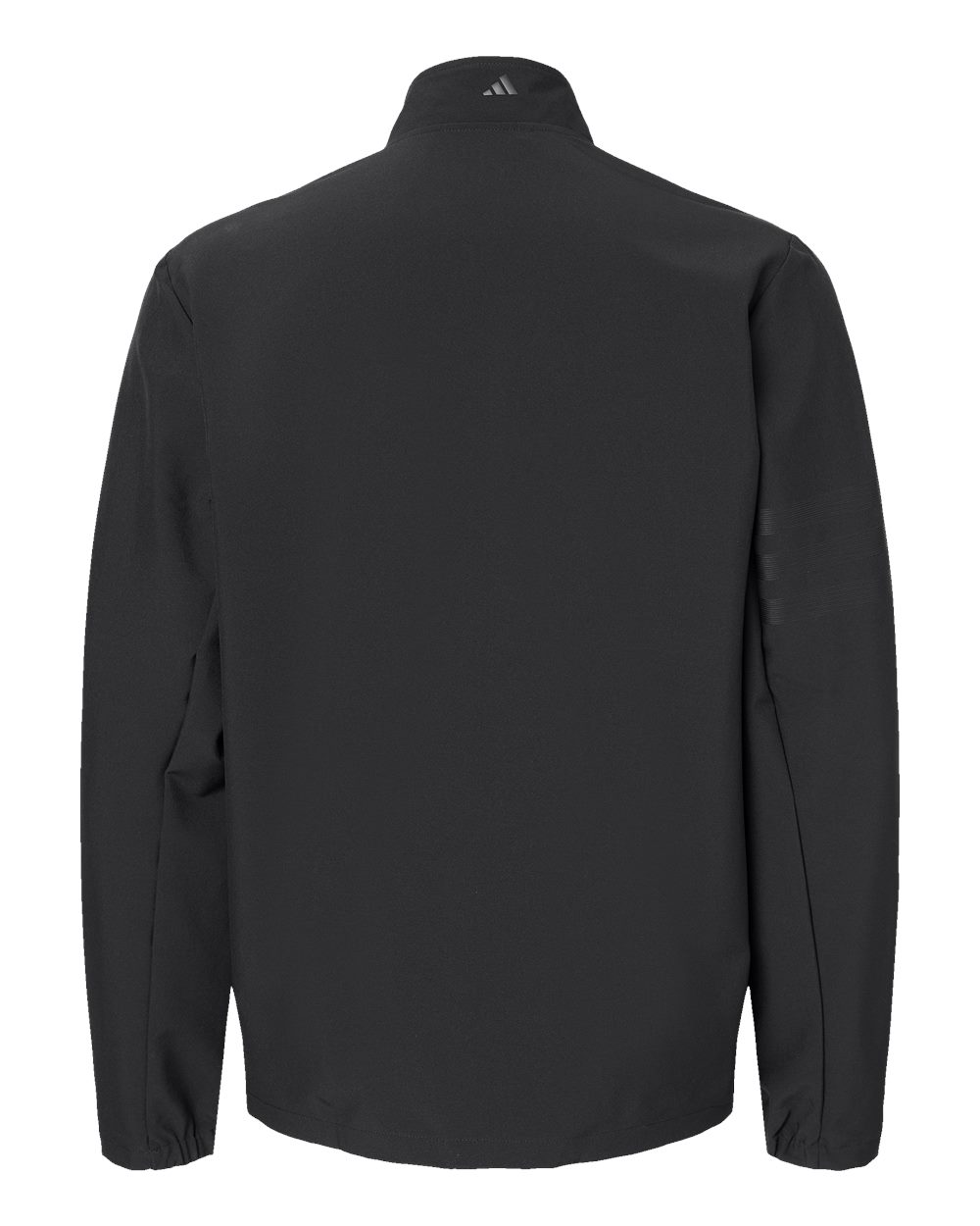 Front View of Black/ Black 3-Stripes Full-Zip Jacket - A267