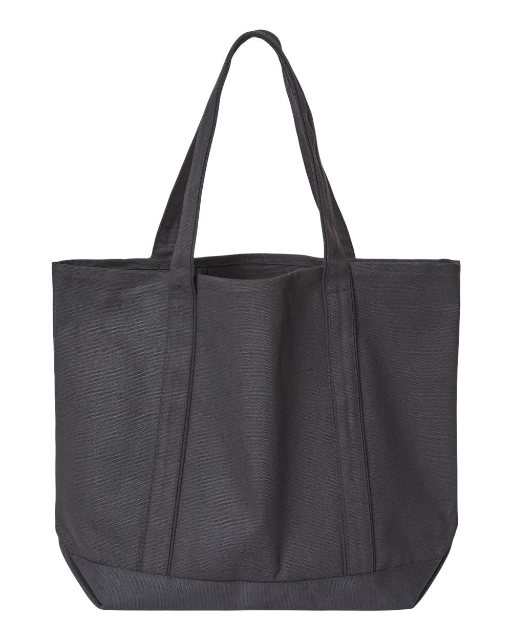 Front View of Black/ Black Carmel Classic XL Cotton Canvas Resort Tote - 8872