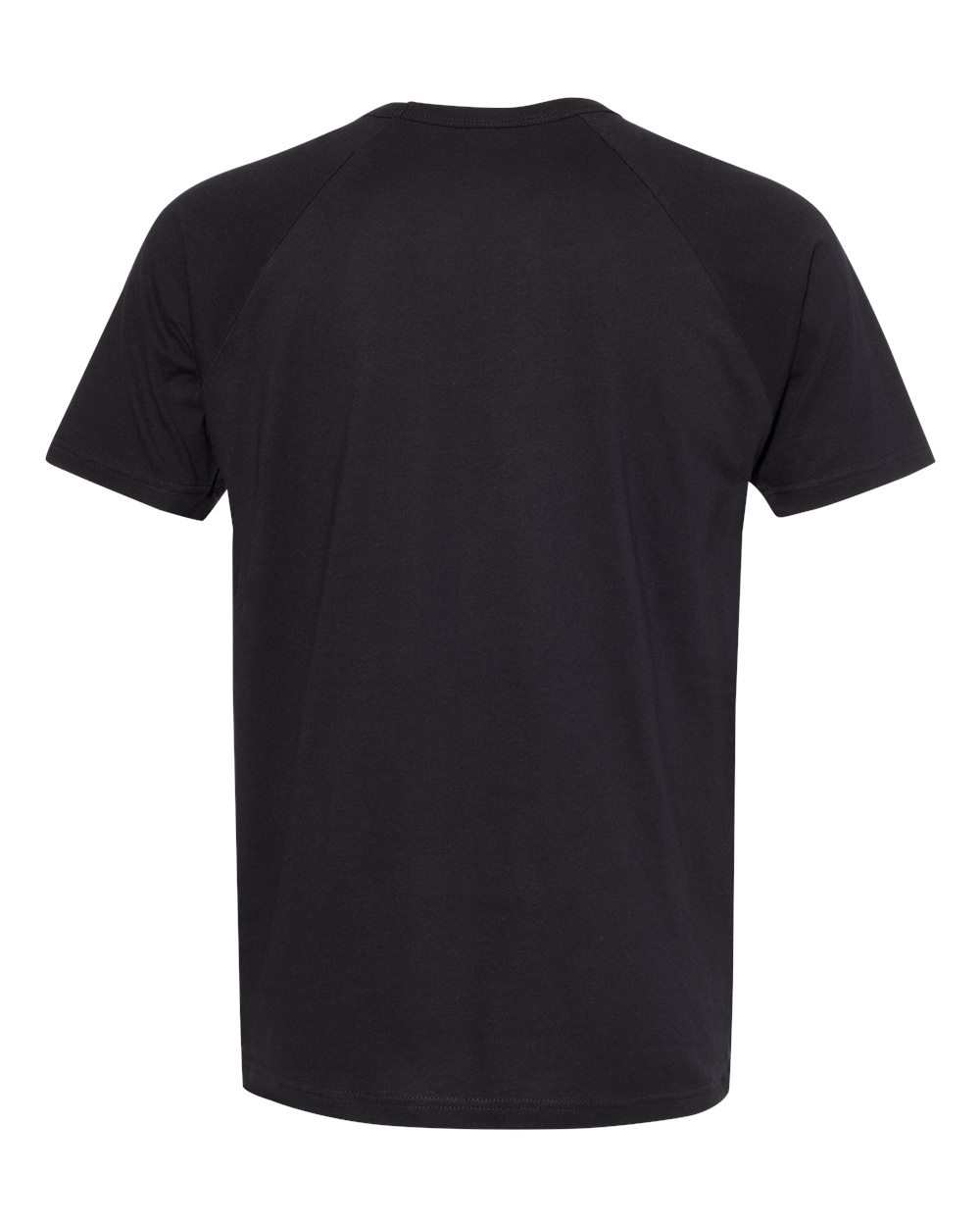 Front View of Black/ Black Cotton Raglan T-Shirt - 3650