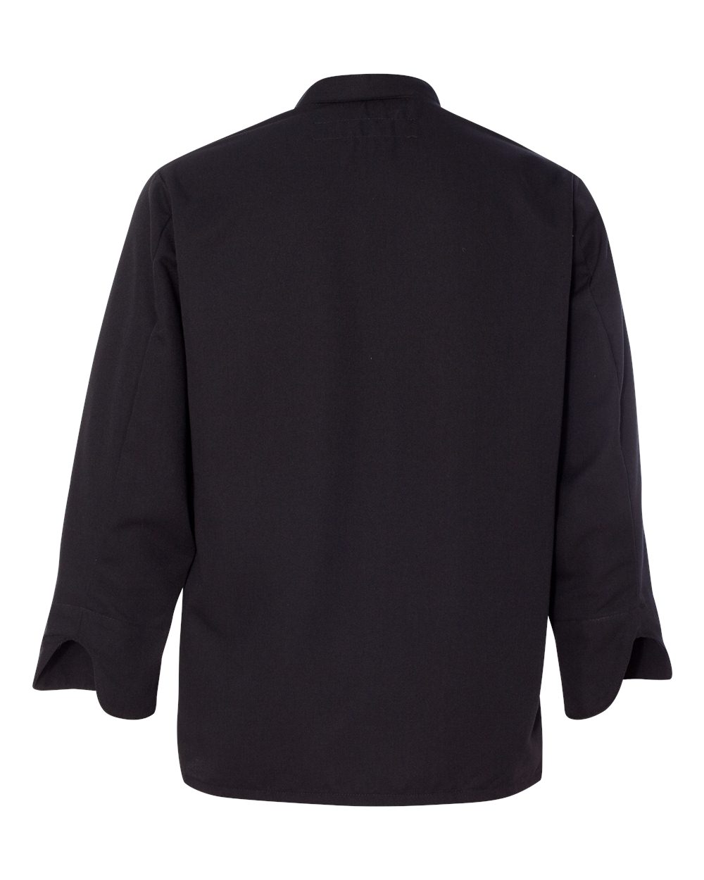 Rear View of Black Black Knot Button Chef Coat - 0427