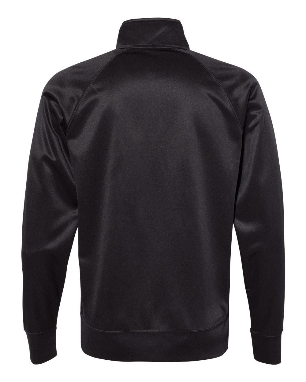 Front View of Black/ Black Lightweight Poly-Tech Full-Zip Track Jacket - EXP70PTZ