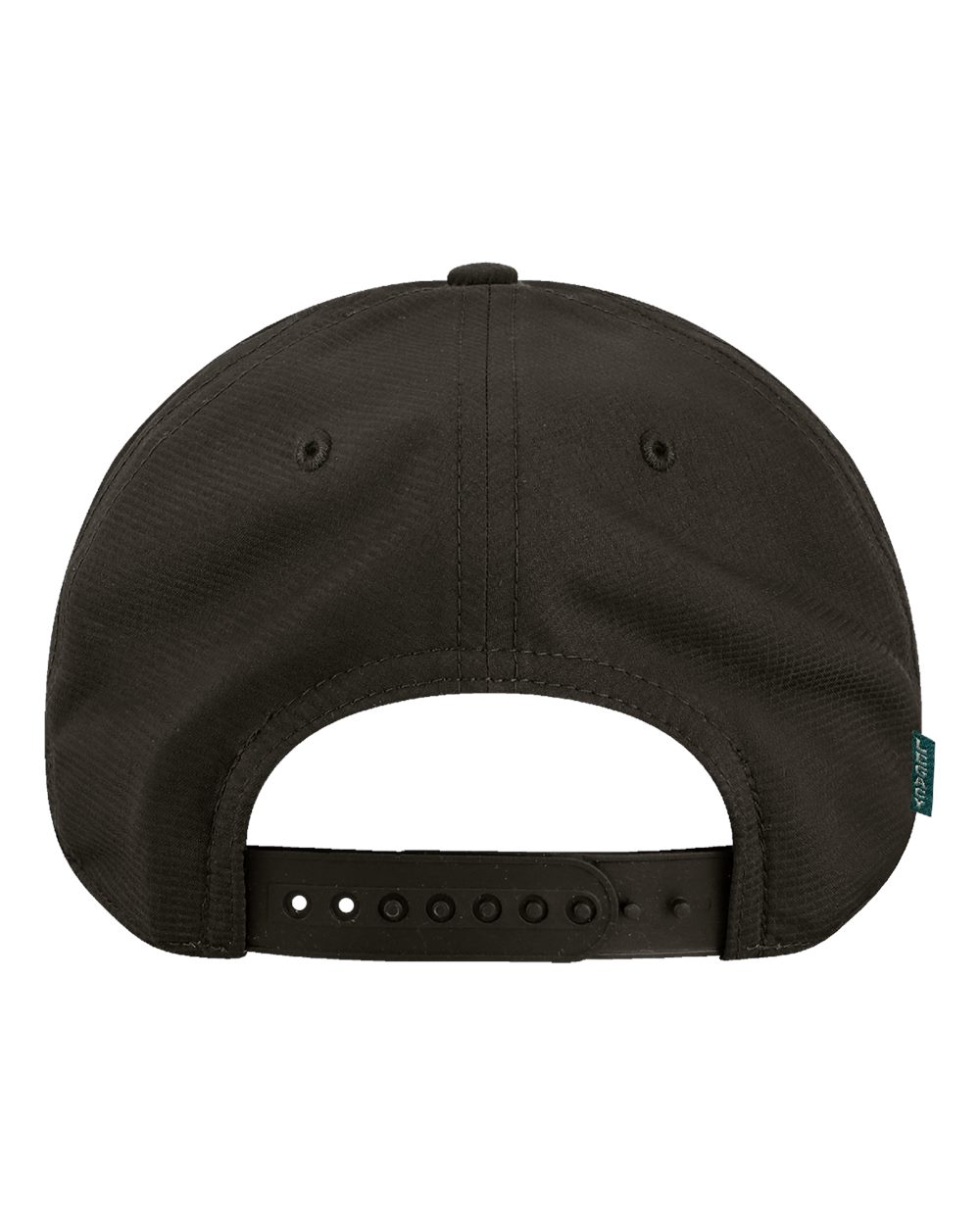 Rear View of Black-Black/ White Six-Panel Ripstop Rope Cap - RIPPER