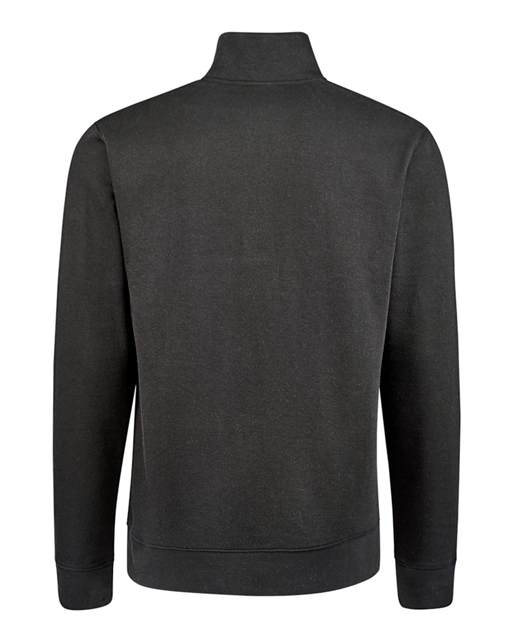 Rear View of Black BTB Fleece Quarter-Zip Sweatshirt - 8722