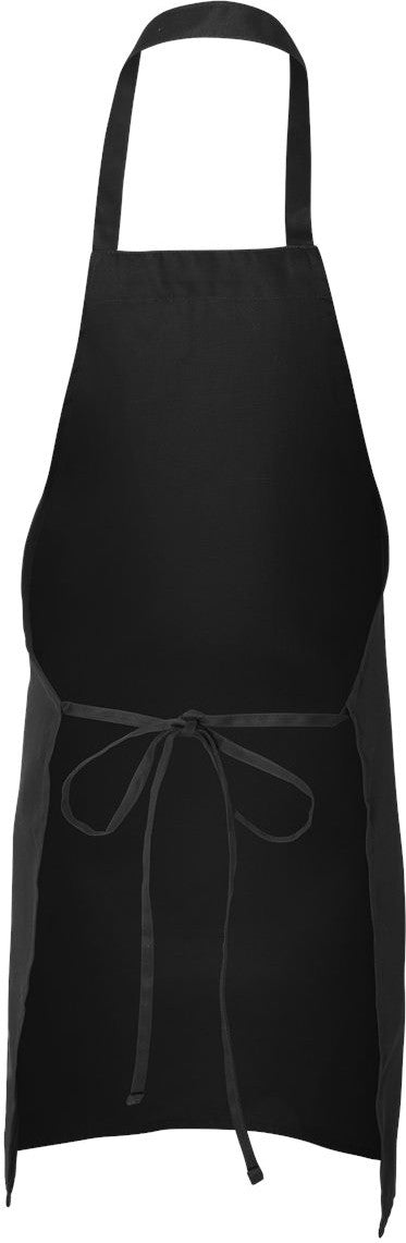 Front View of Black Butcher Apron - Q2010