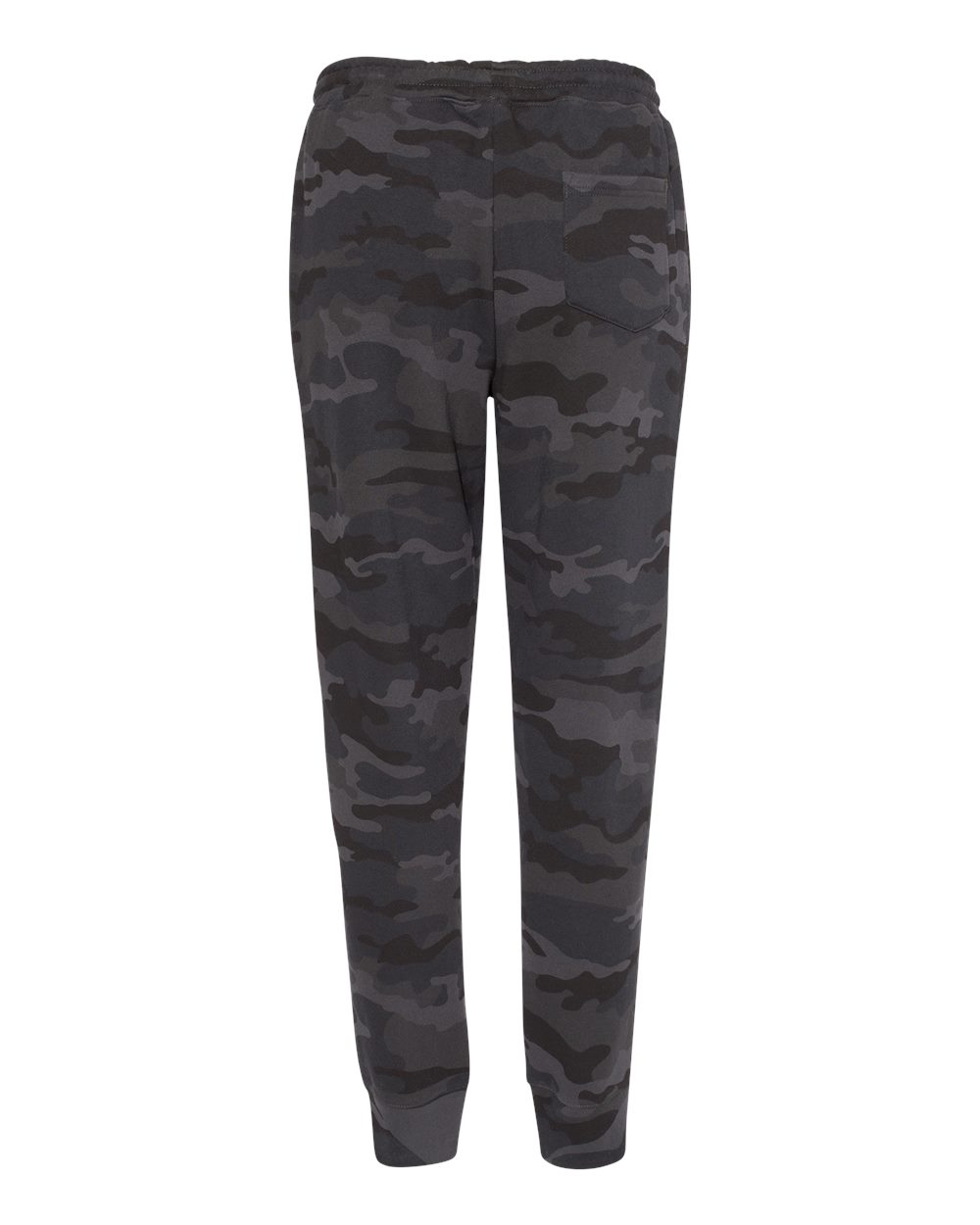 Front View of Black Camo Midweight Fleece Pants - IND20PNT