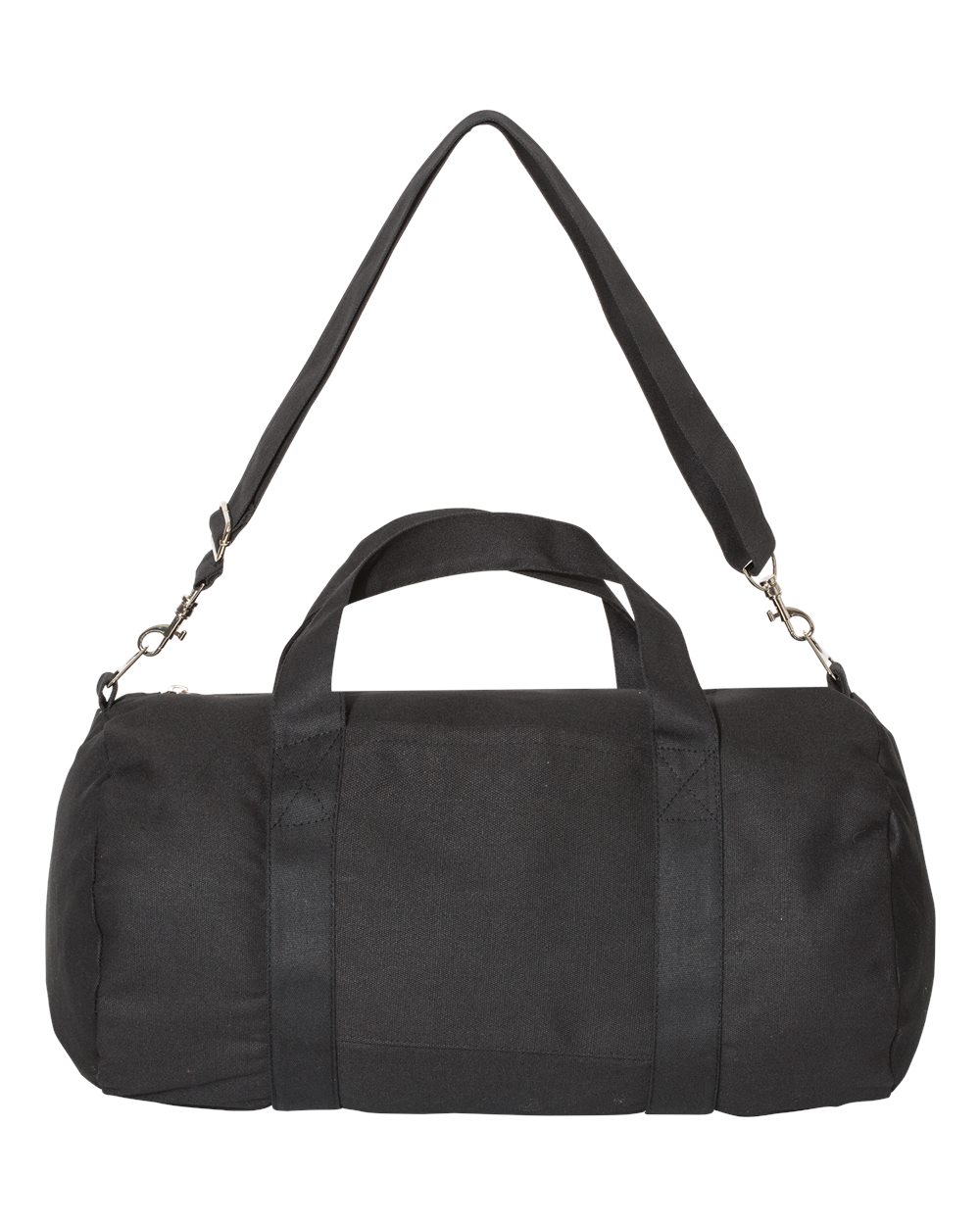 Front View of Black Canvas Duffel Bag - 3301