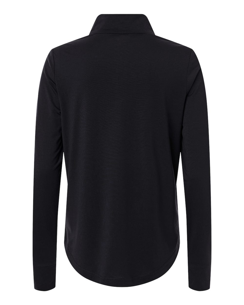 Rear View of Black/ Carbon Women's Jaq Stretch Performance Quarter-Zip - NE405W plain