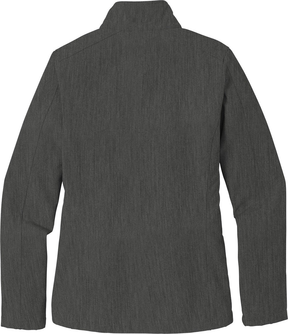 Front View of Black Char Hth Port Authority Women's Core Soft Shell Jacket. L317