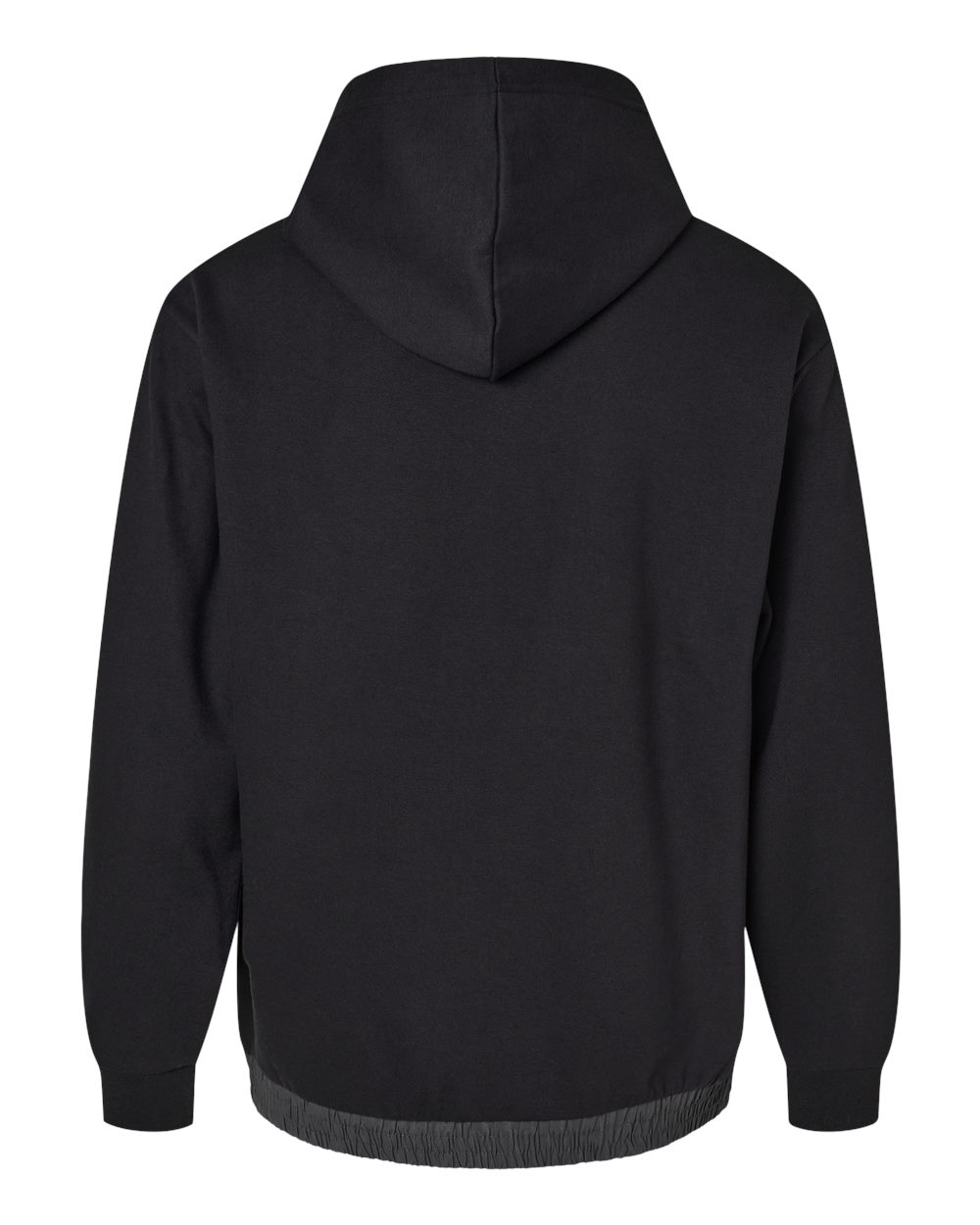 Front View of Black/ Charcoal Mixed Media Hooded Sweatshirt - 23112