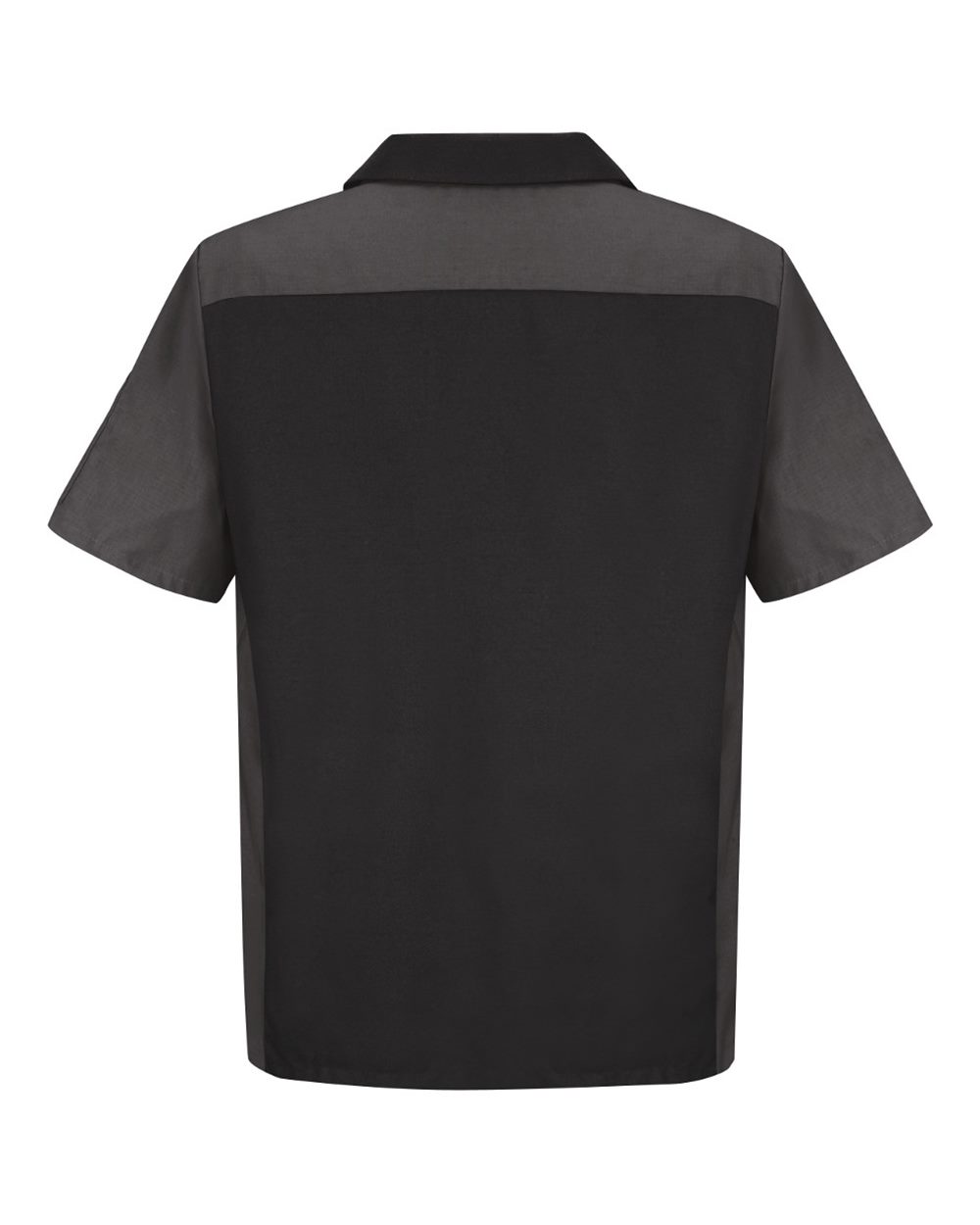 Front View of Black/ Charcoal Short Sleeve Automotive Crew Shirt - Tall Sizes - SY20T