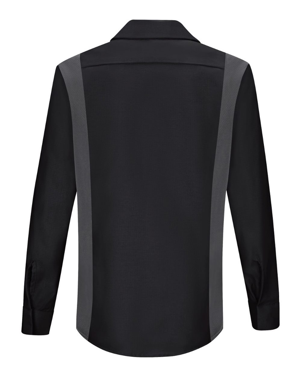 Front View of Black/ Charcoal Women's Performance Plus Long Sleeve Shop Shirt with Oilblok Technology - SY31
