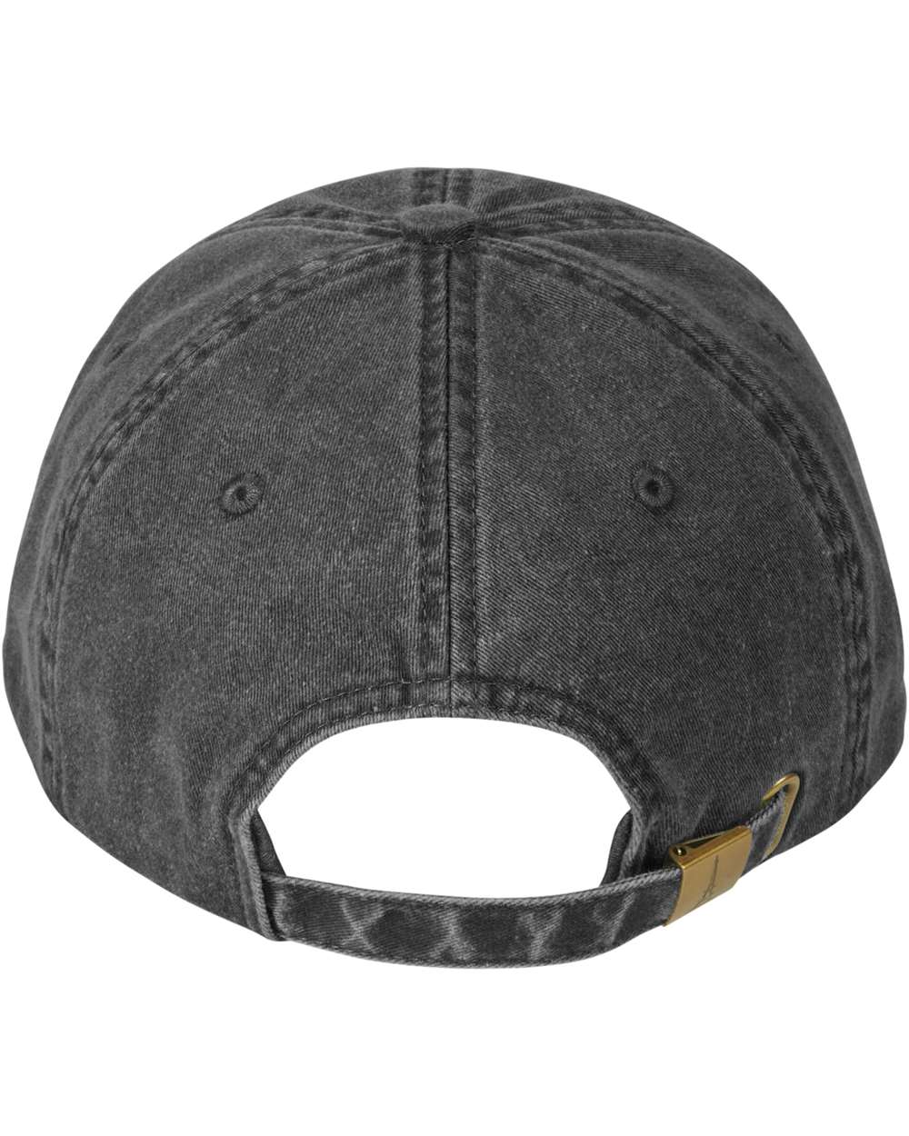 Front View of Black Classic Pigment Distressed Cap - LP108