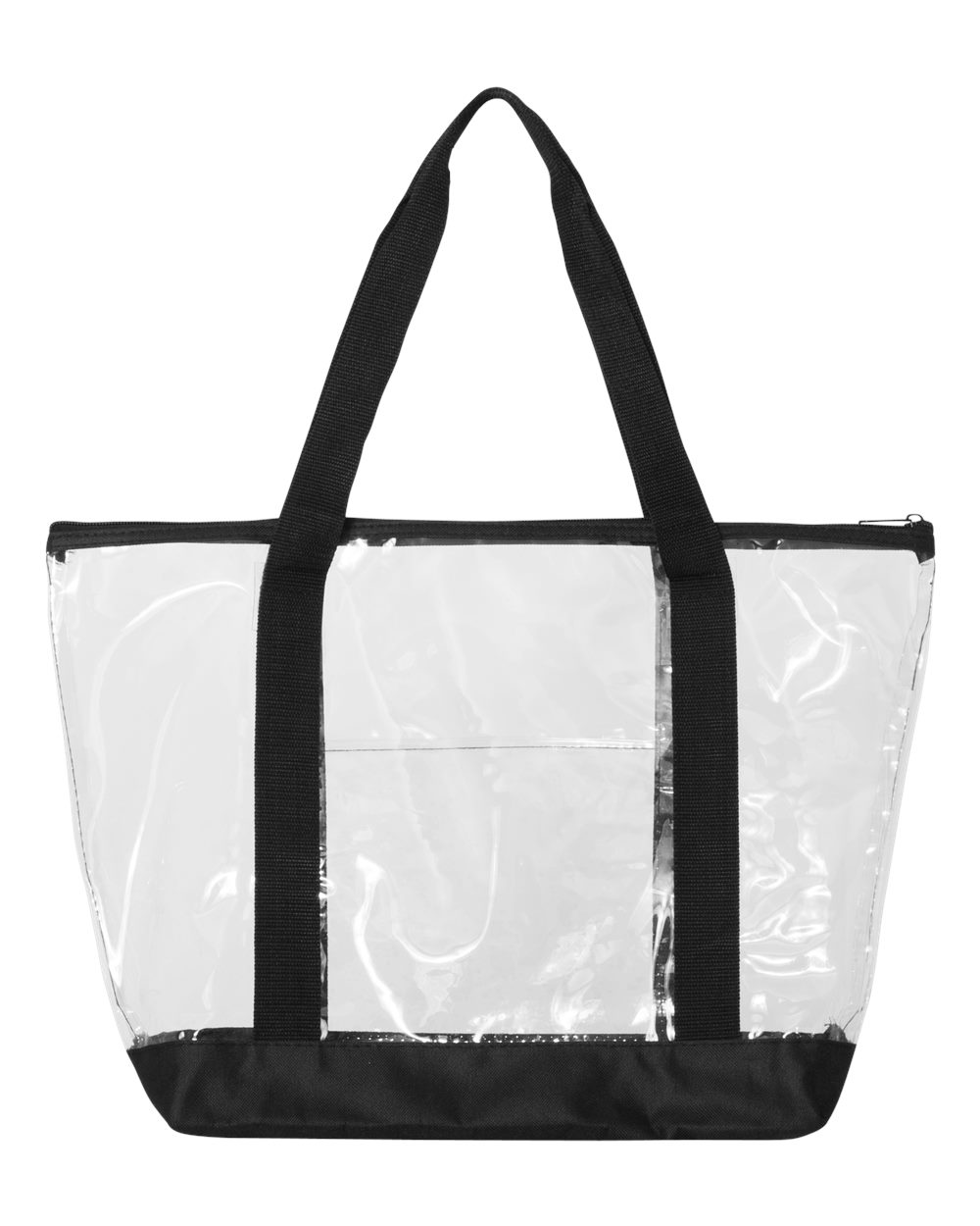 Front View of Black Clear Boat Tote - 7009