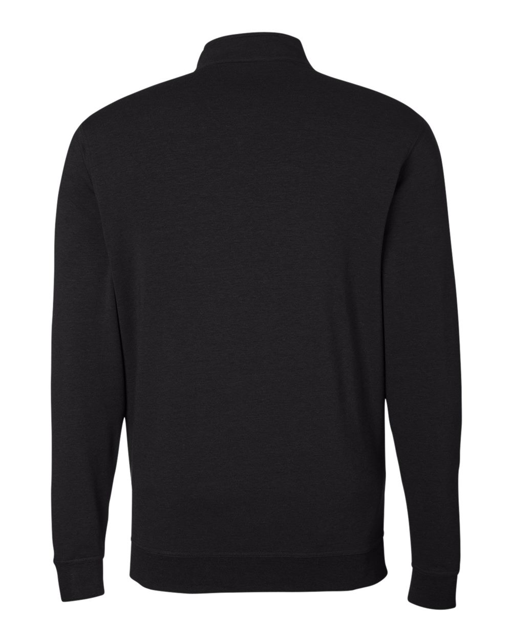 Rear View of Black Cloud French Terry Quarter-Zip Pullover - TM616