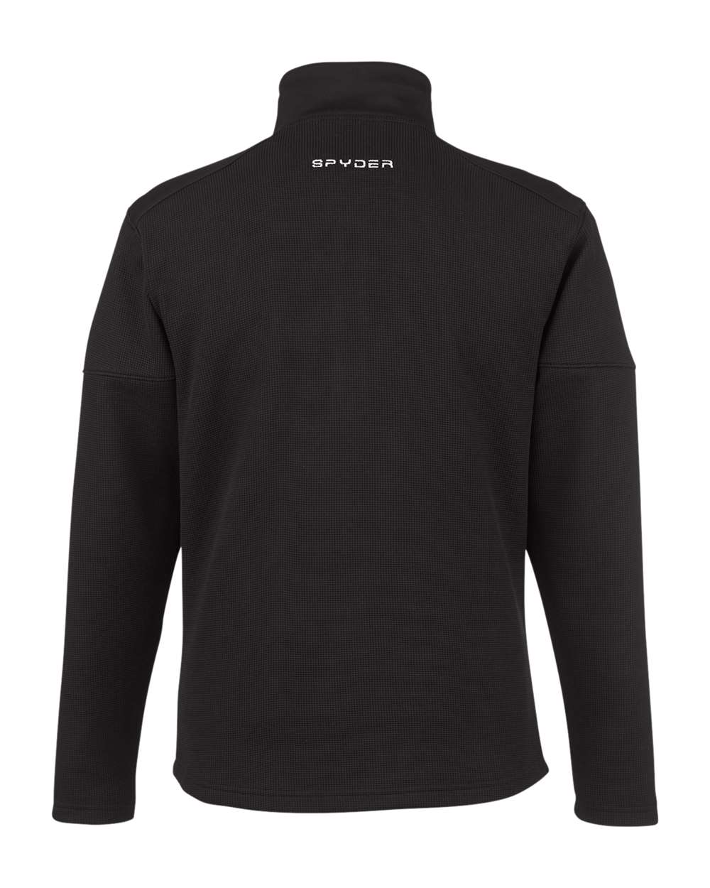 Rear View of Black Constant Canyon Quarter-Zip Pullover - S18068