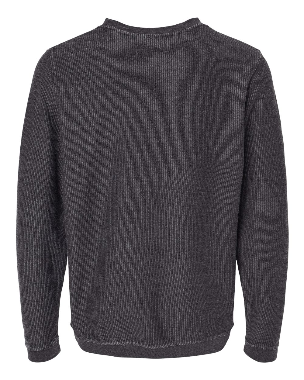 Front View of Black Corded Crew - D02