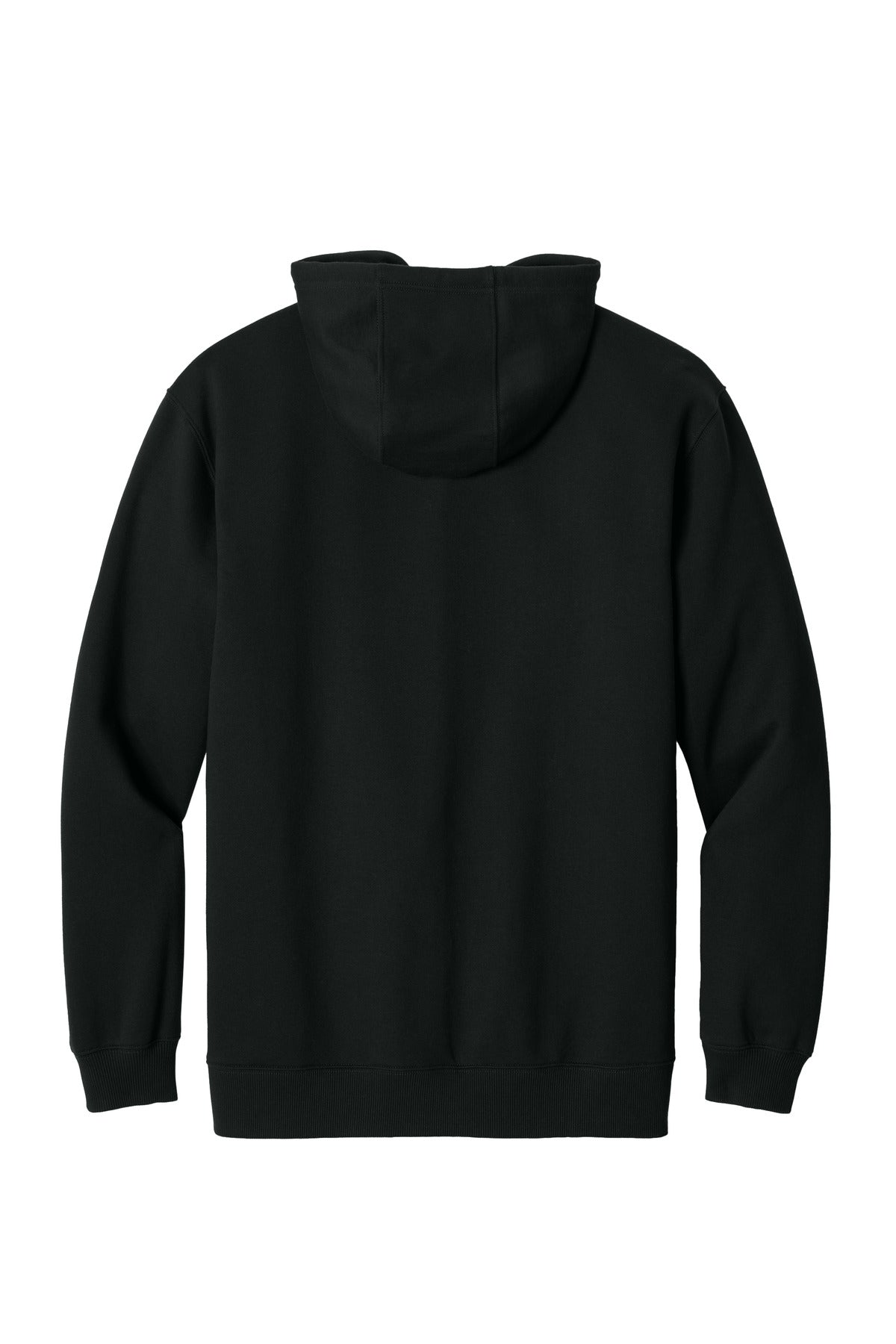 Rear View of Black CornerStone Tough Fleece Full-Zip Hoodie CSF631