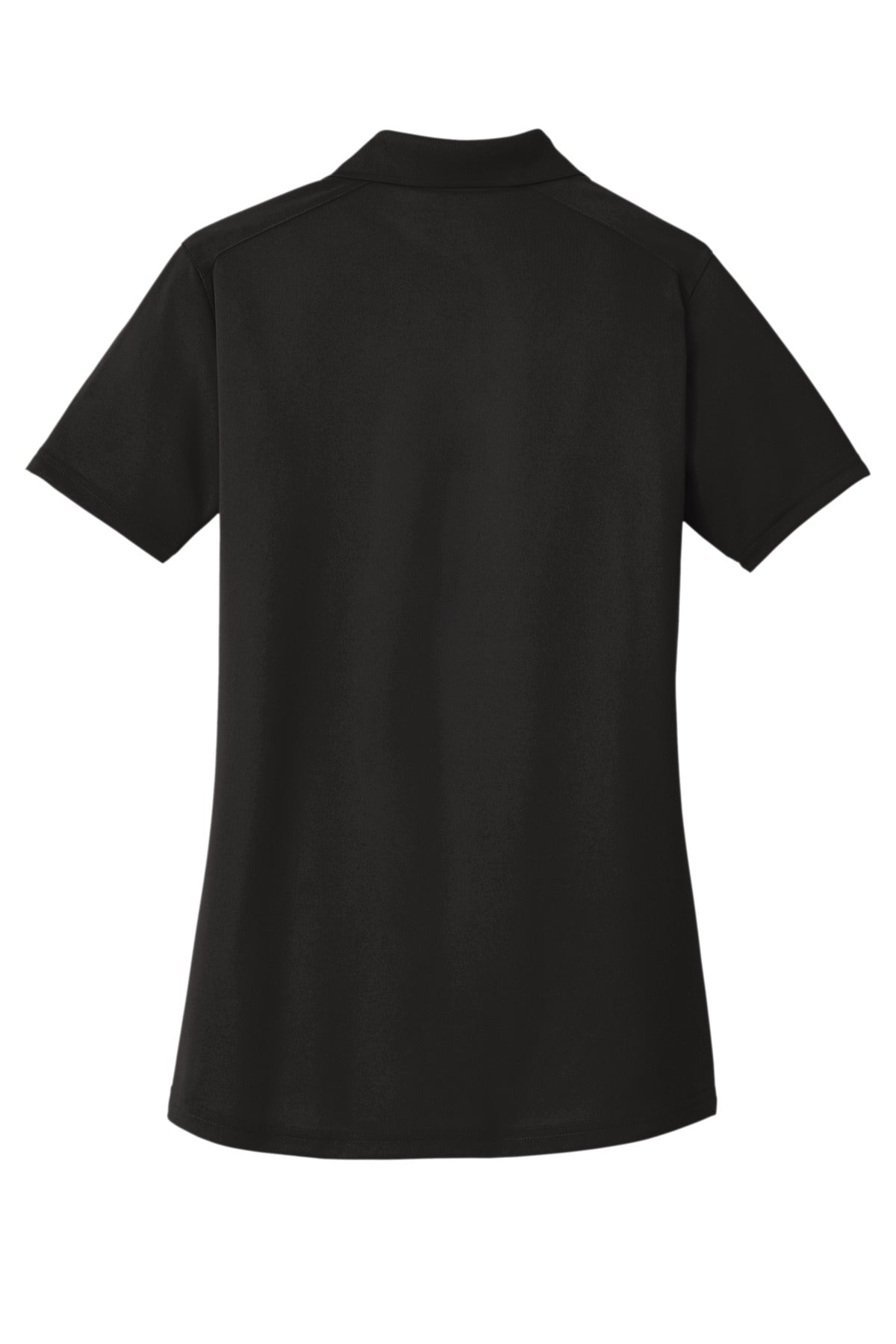 Front View of Black CornerStone Women's Select Lightweight Snag-Proof Polo. CS419