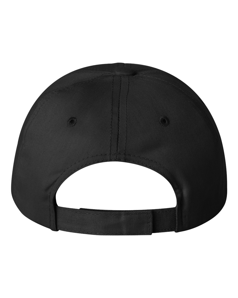 Front View of Black Cotton Twill Cap - 2260