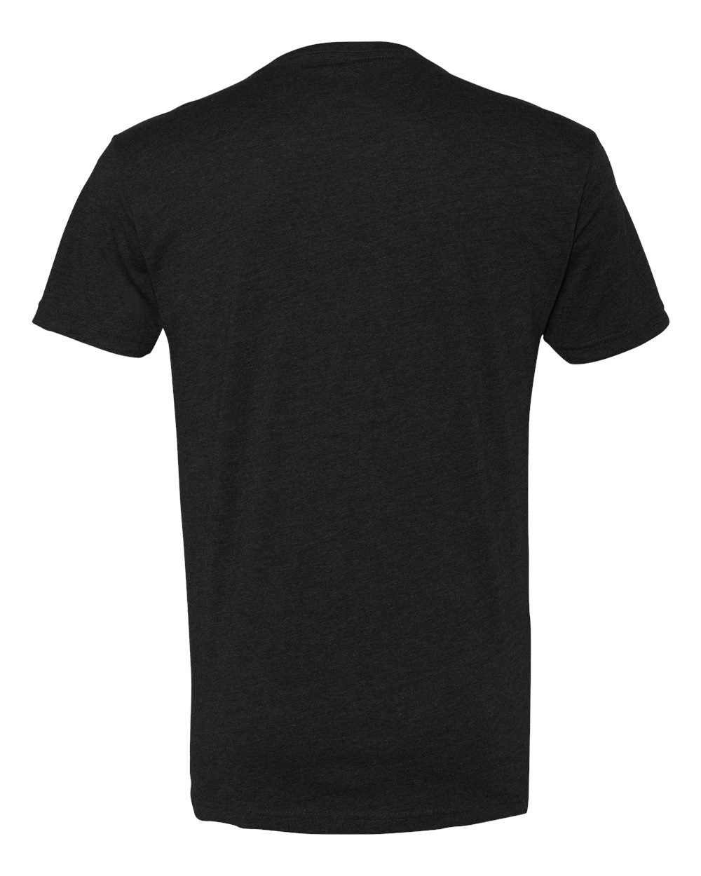 Rear View of Black CVC V-Neck T-Shirt - 6240