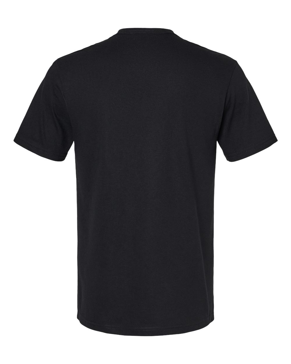 Front View of Black CVC V-Neck Tee - 2006CVC