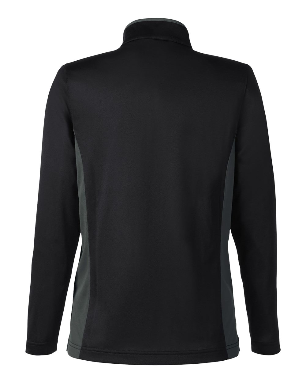 Front View of Black/ Dark Charcoal Women's Flash Snag Protection Plus IL Colorblock Quarter-Zip Pullover - M786W