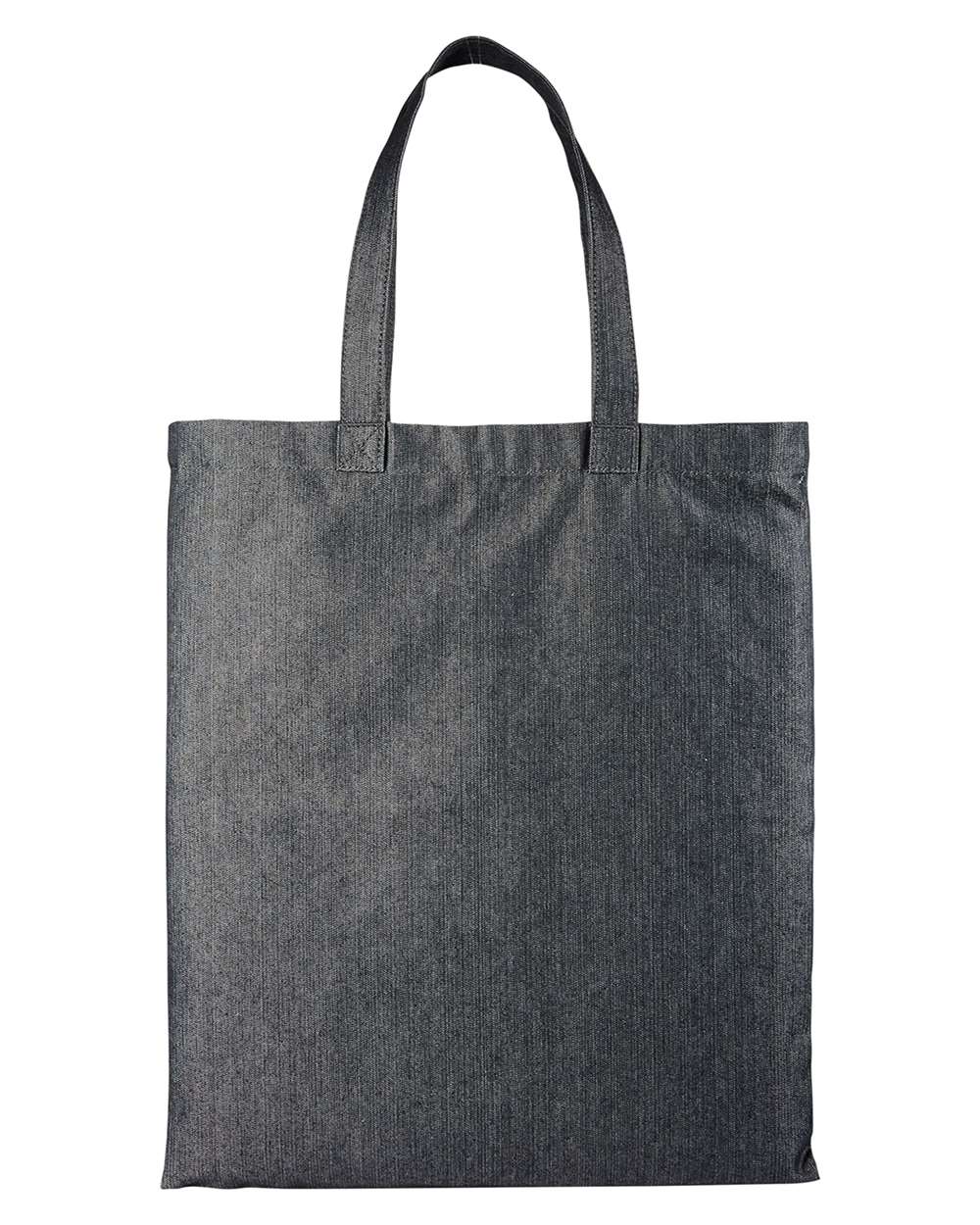 Front View of Black Denim Denim Tote Bag - RP998