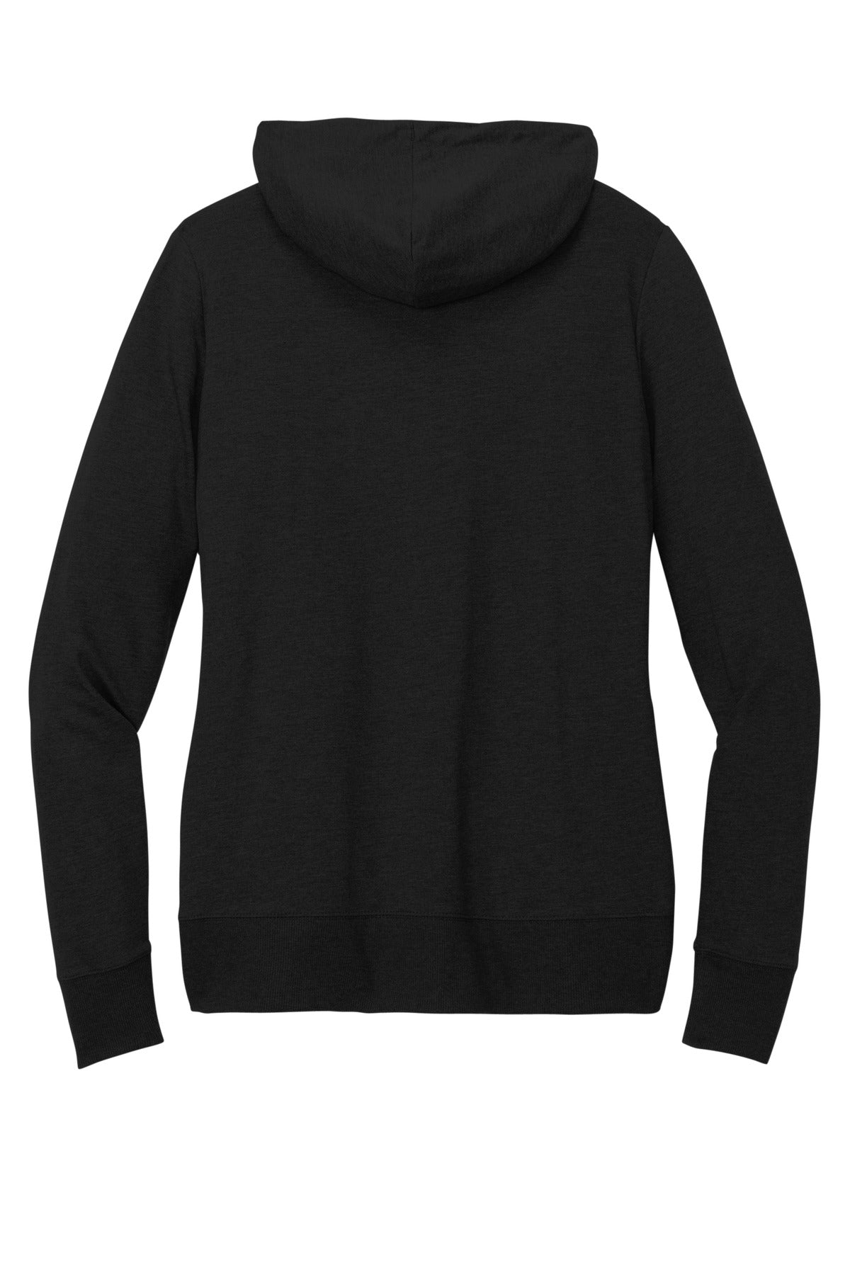 Front View of Black District Women's Featherweight French Terry Full-Zip Hoodie DT673
