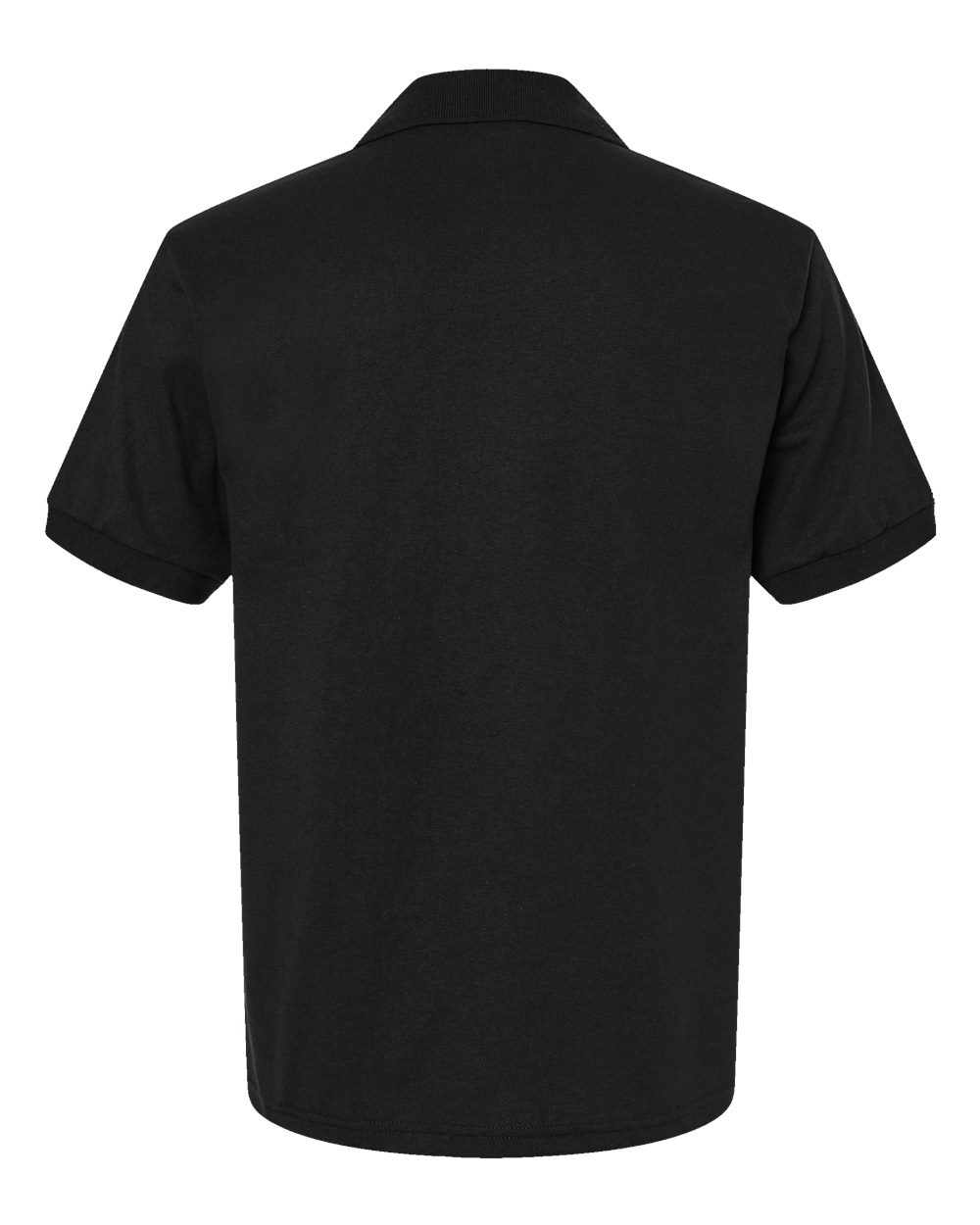 Rear View of Black DryBlend® Jersey Polo - 8800