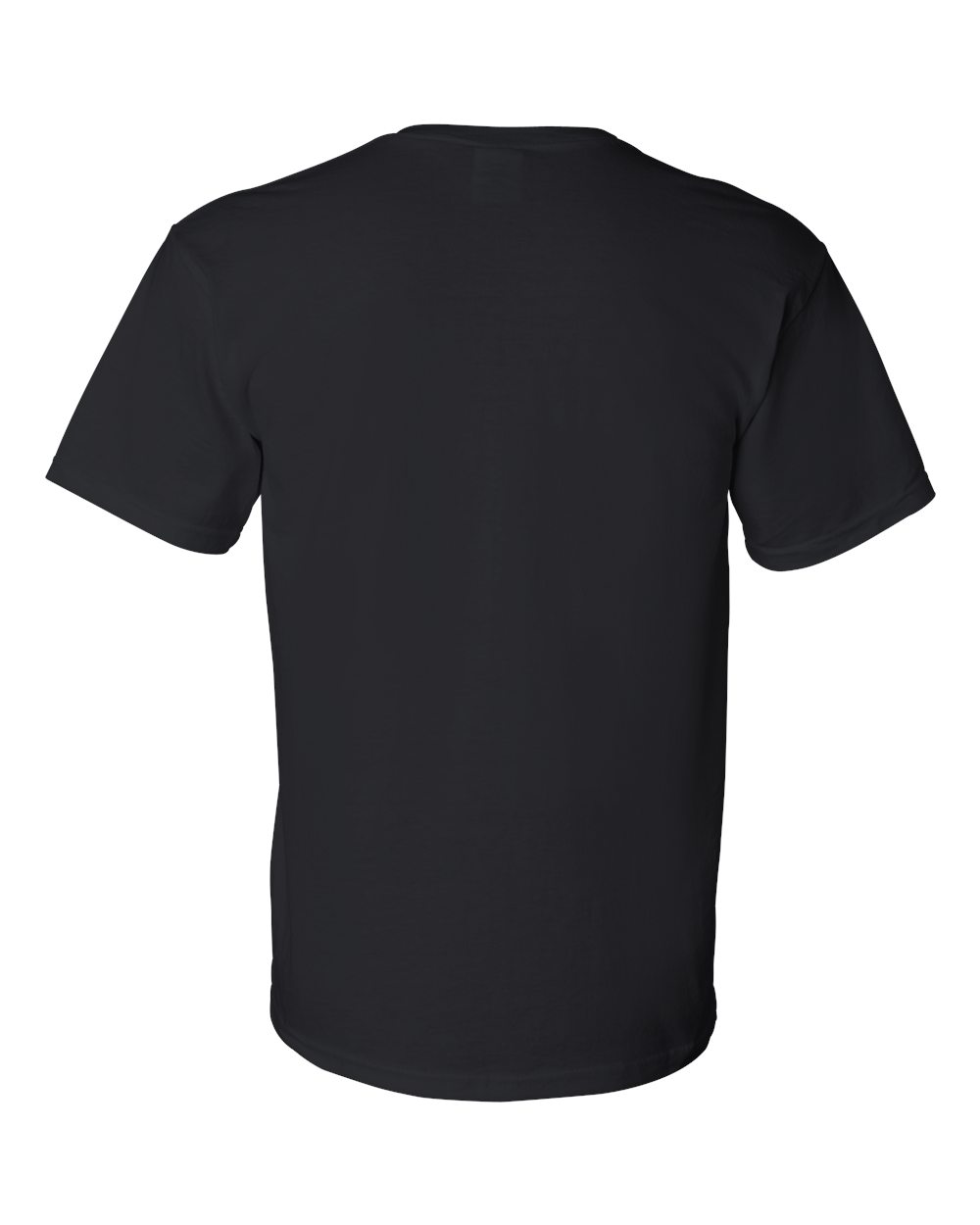 Rear View of Black DryBlend® Pocket T-Shirt - 8300