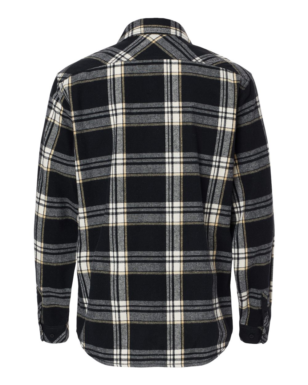 Front View of Black/ Ecru Open Pocket Flannel Shirt - 8212